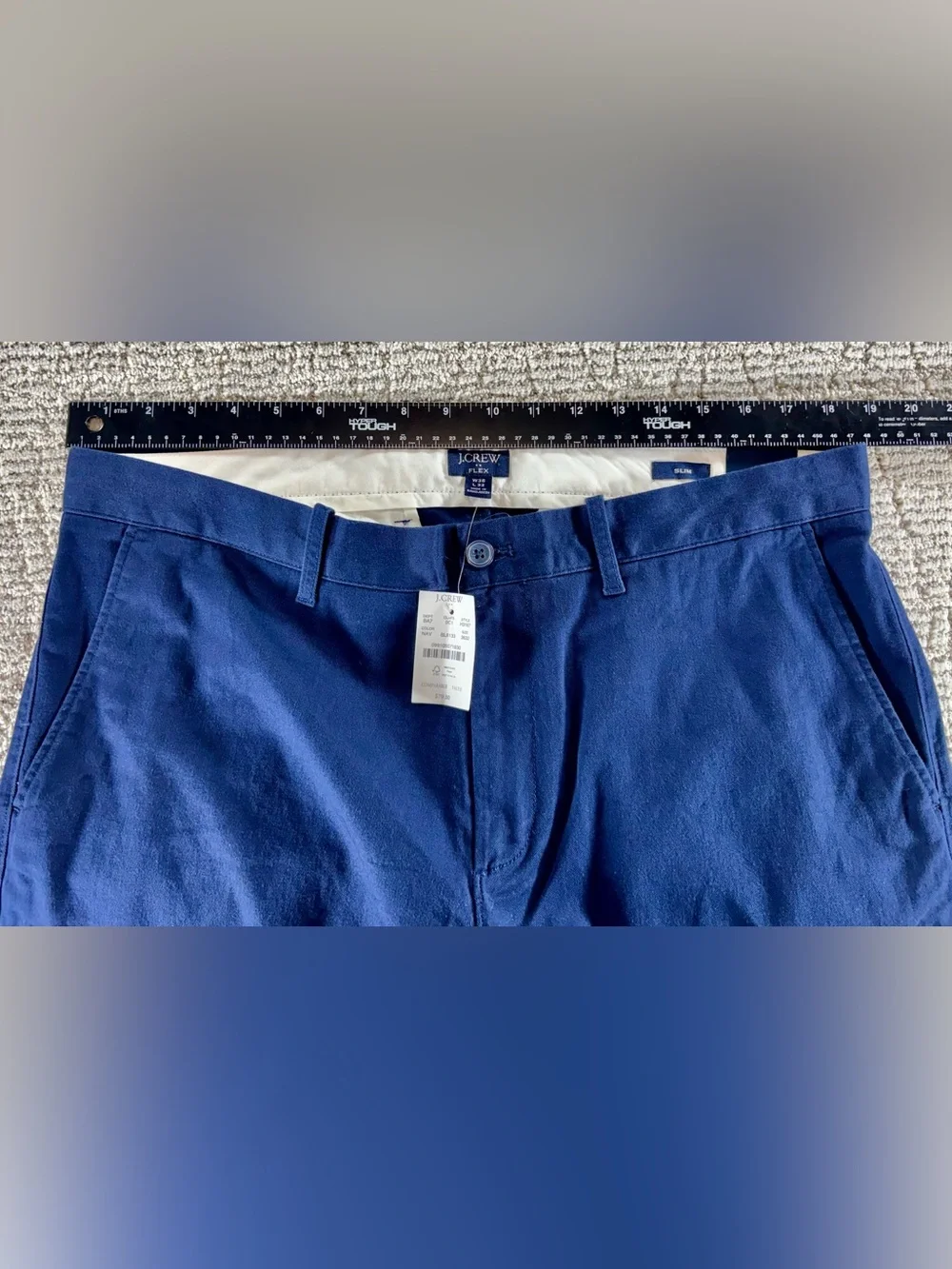 NWT J. Crew Flex Men’s Size 36/32 Navy Slim Fit Chino Pants